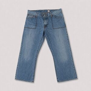 GUESS Jeans Womens 36x32 Light Wash Wide Leg Flare Denim Jeans Y2K